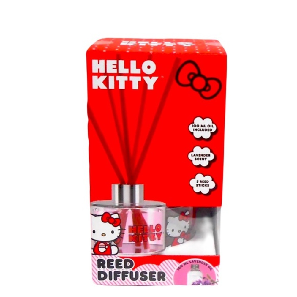 Hello Kitty Reed Diffuser Lavender Scent with Glass Bottle, Oil, 5 Reed Sticks